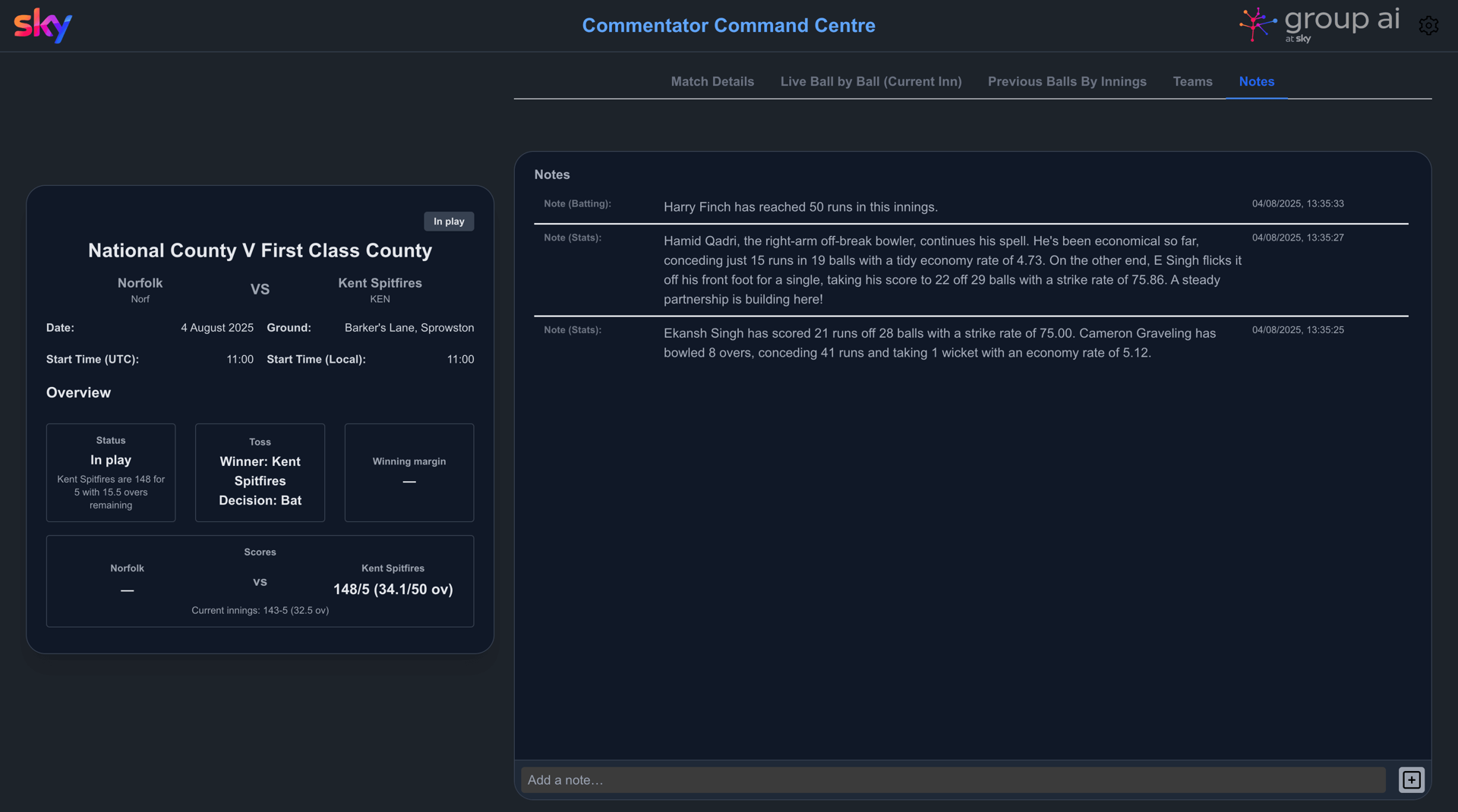 Sports Commentary Assistant (Cricket)